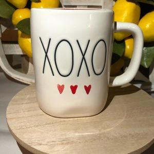Rae Dunn Xoxo water color hearts mug